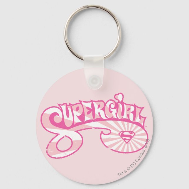 Porte-clés Supergirl Rose Logo Star Burn (Recto)