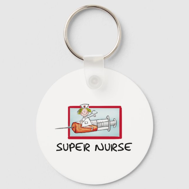 Porte-clés superinfirmière - Soins infirmiers humoristiques e (Recto)