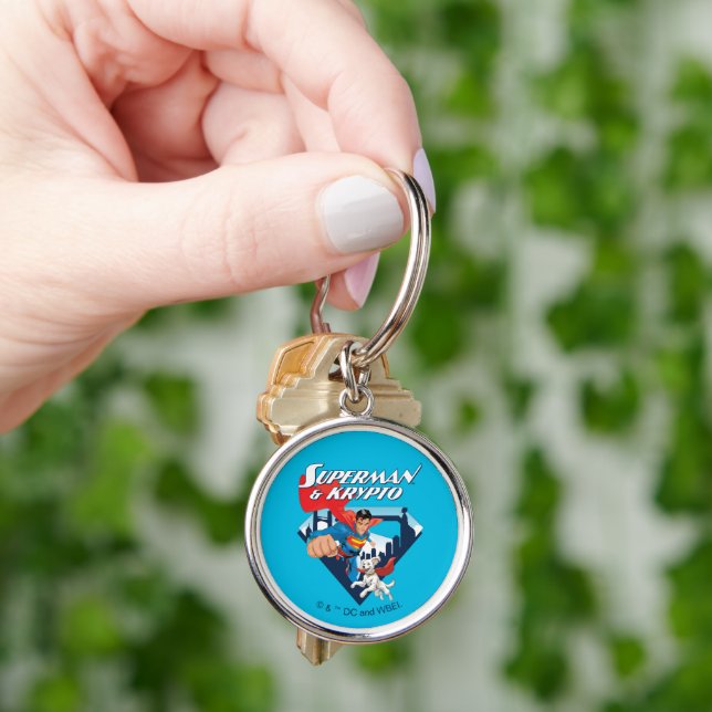 Porte-clés Superman & Krypto Soar (main)