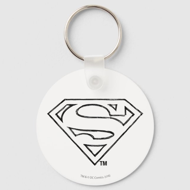 Porte-clés Superman S-Shield | Logo Simple Black Outline (Recto)