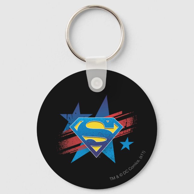 Porte-clés Superman Stylisé | Logo Stars et Stripes (Recto)