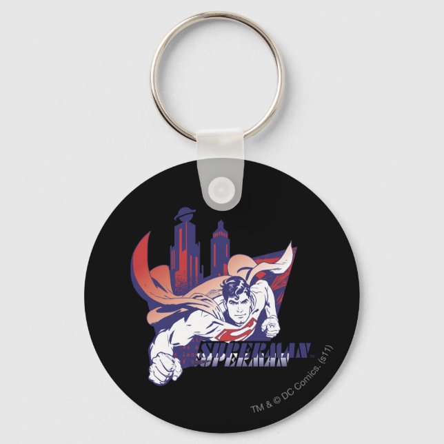Porte-clés Superman Ville et nom (Recto)