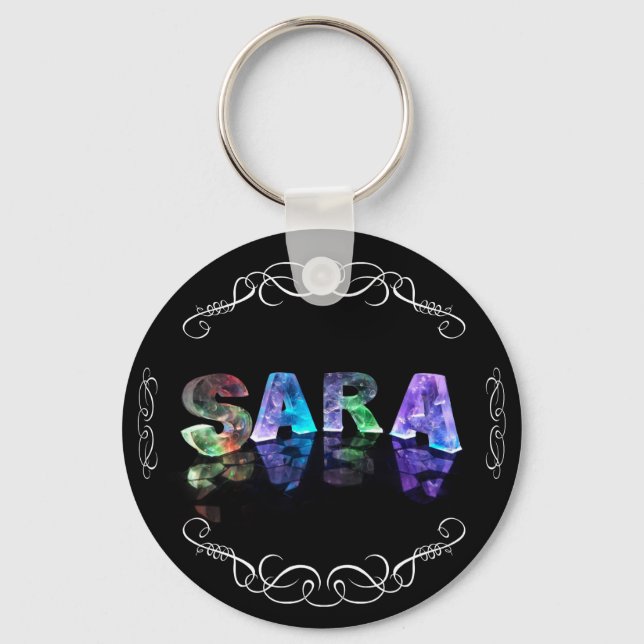 Porte-clés Superstar Sara - Nom en lumières (Photographie) (Recto)