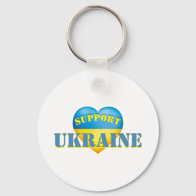Porte-clés Support Ukraine Yellow and Blue Heart (Recto)