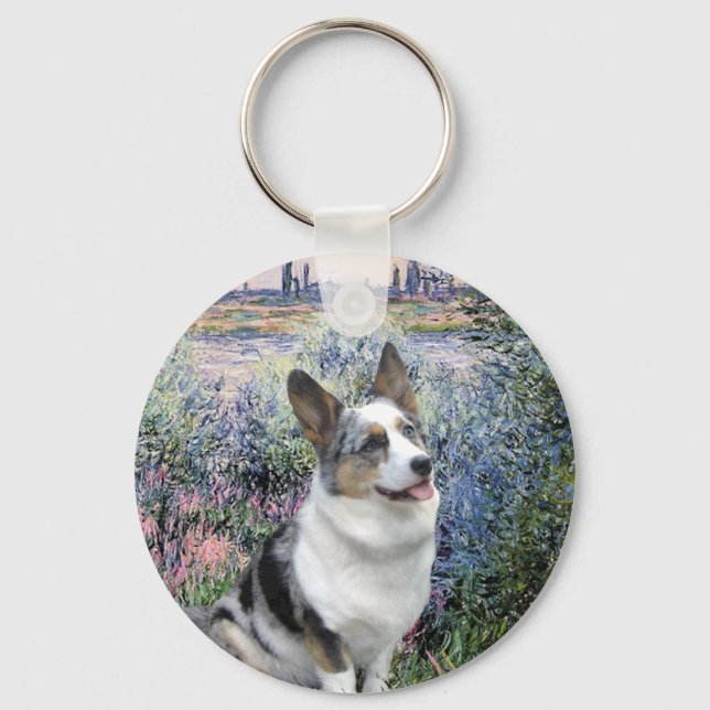 Porte-clés Sur la Seine - Merle Welsh Corgi (Recto)