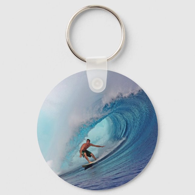 Porte-clés Surf à grande vague bleue Mentawai Îles (Recto)