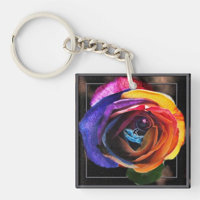 Porte-clés Surfer sur le Rose Rainbow (Devant)