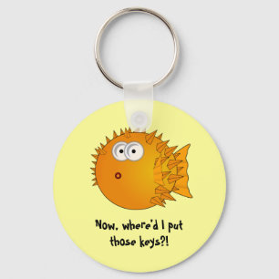 Porte-clés Surprised Puffer Fish - funny sayings