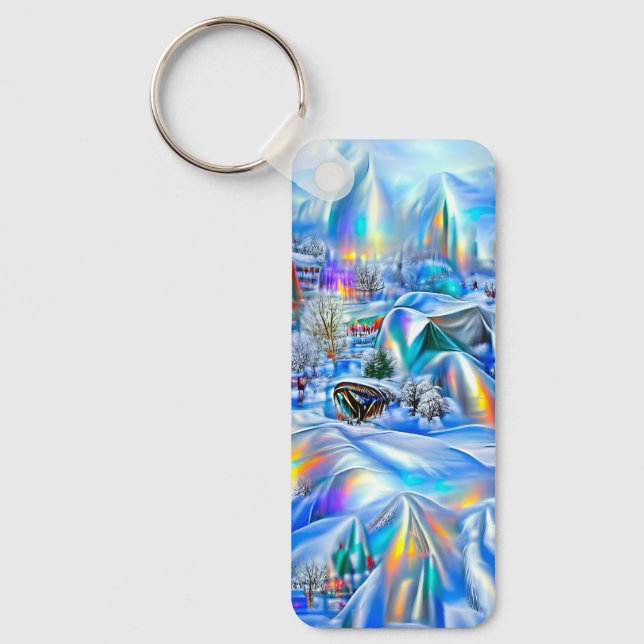 Porte-clés Surreal Winter Wonderland avec lumière Iridescente (Recto)
