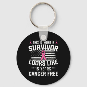 Porte-clés Survivante du cancer du sein depuis 15 ans