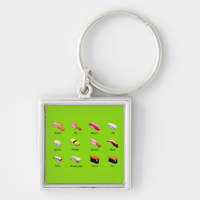 Porte-clés sushi de Wasabi cuisine japonaise mignonne (Devant)