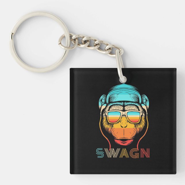 Porte-clés Swagn Retro Monkey (Devant)