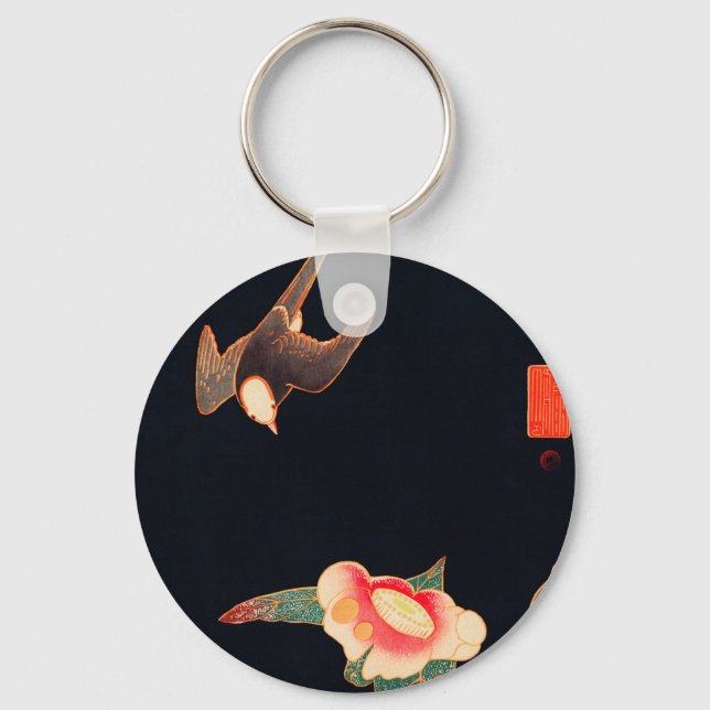 Porte-clés Swallow and Camellia (1900) par Ito Jakuchu (Recto)