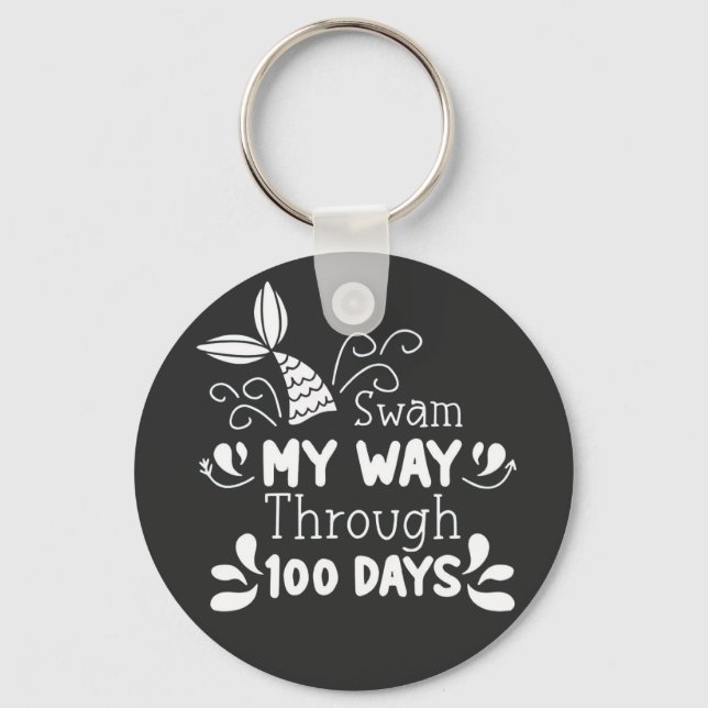 Porte-clés Swam My Way Thru 100 jours d'école (Recto)
