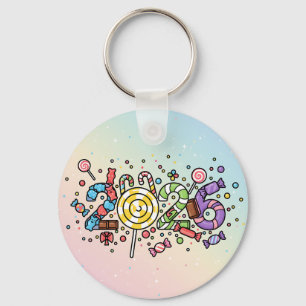 Porte-clés Sweet Candy 2026 Célébration double face