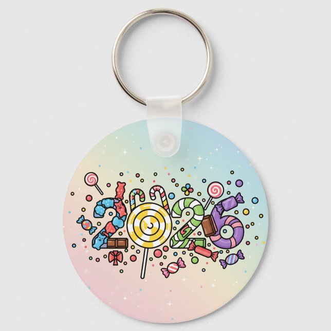 Porte-clés Sweet Candy 2026 Célébration double face (Recto)