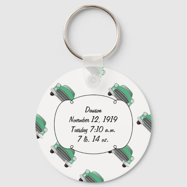 Porte-clés Sweet Green Retro Voiture Bébé Garçon Cadeaux (Recto)