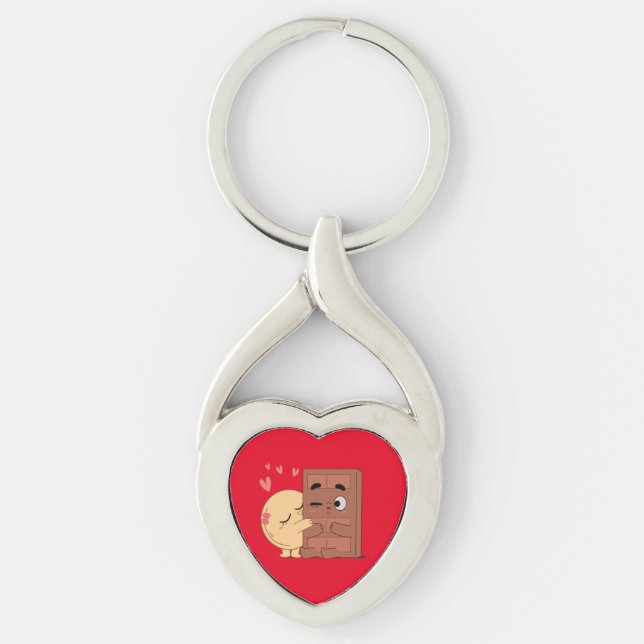 Porte-clés Sweet Kisses Choco Pancake Valentines Couples Amou (Devant)