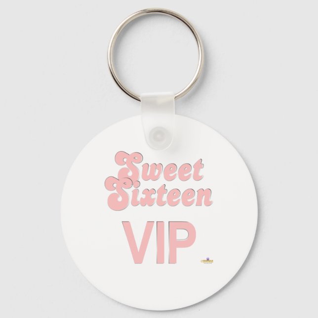 Porte-clés Sweet sixteen VIP Rose Et Argent (Recto)