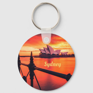 Porte-clés Sydney Australia Opera House Orange Sky