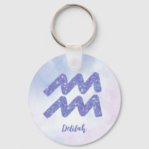 Porte-clés Symbole Astrologie Cute Aquarius Personnalisé Viol
