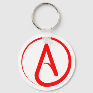 Porte-clés Symbole athée rouge