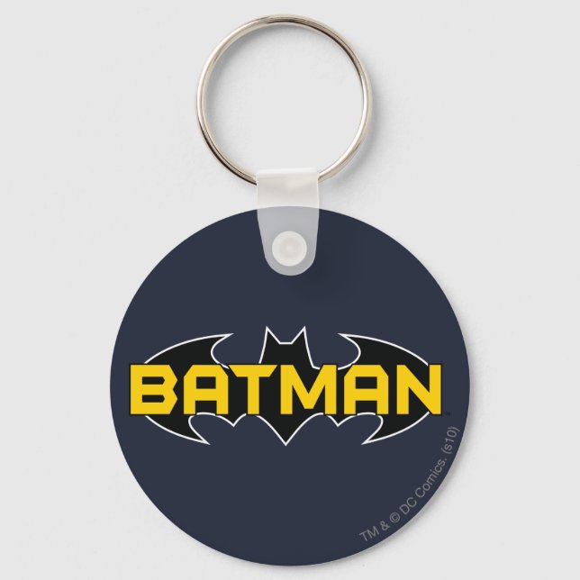 Porte-clés Symbole Batman | Nom Logo jaune et noir (Recto)