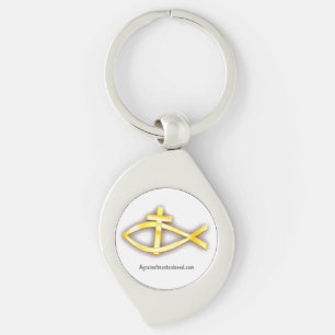 Porte-clés Symbole chrétien de croix de poissons