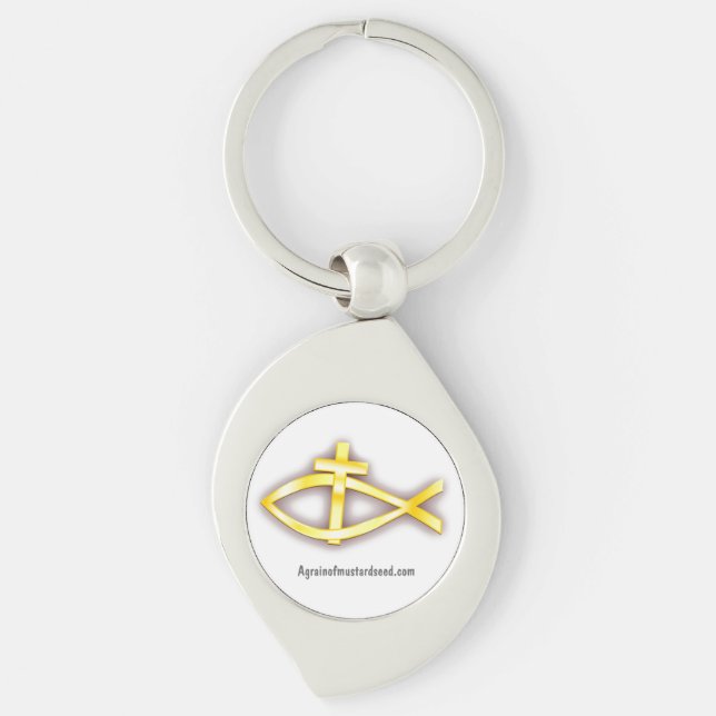 Porte-clés Symbole chrétien de croix de poissons (Devant)