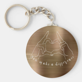 Porte-clés Symbole coeur main avec vous faire une différence 