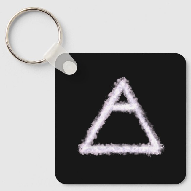 Porte-clés Symbole d'alchimie de l'élément d'air émietté Méta (Recto)