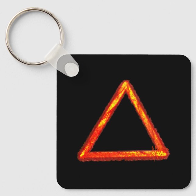 Porte-clés Symbole d'alchimie de l'élément de feu lame Métal (Recto)