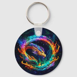 Porte-clés Symbole d'art du dragon Ouroboros