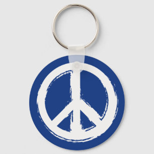 Porte-clés Symbole de la paix en bleu