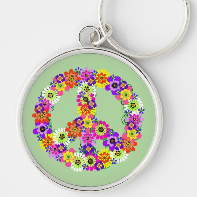 Porte-clés SYMBOLE DE LA PAIX Floral (Devant)