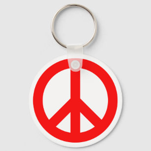 Porte-clés Symbole de la paix rouge