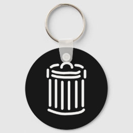 Porte-clés Symbole de la poubelle blanche