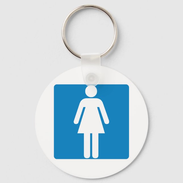 Porte-clés Symbole de l'autoroute des toilettes pour femmes (Recto)