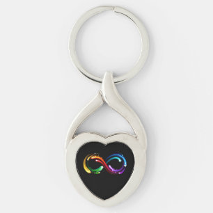 Porte-clés Symbole de l'infini des comètes arc-en-ciel