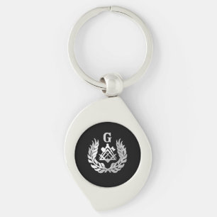 Porte-clés Symbole de maçonnerie en argent