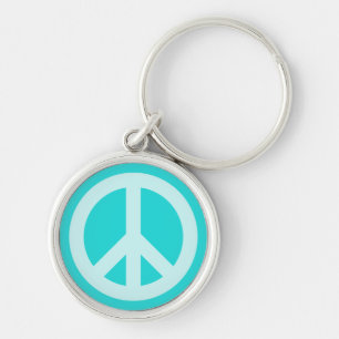 Porte-clés Symbole de paix Aqua doux