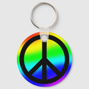 Porte-clés Symbole de paix arc-en-ciel lumineux