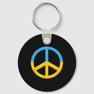 Porte-clés Symbole de paix avec les couleurs du drapeau ukrai