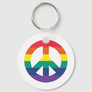Porte-clés Symbole de paix d'arc-en-ciel
