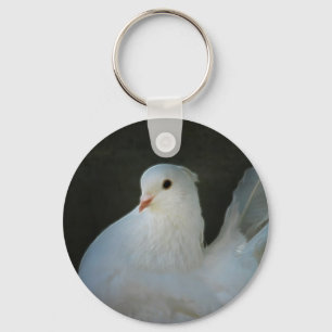 Porte-clés Symbole de paix de colombe de blanc