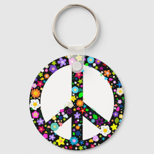 Porte-clés Symbole de paix floral