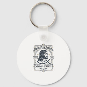 Porte-clés Symbole de poisson Jésus Ichthys minimal Poisson d