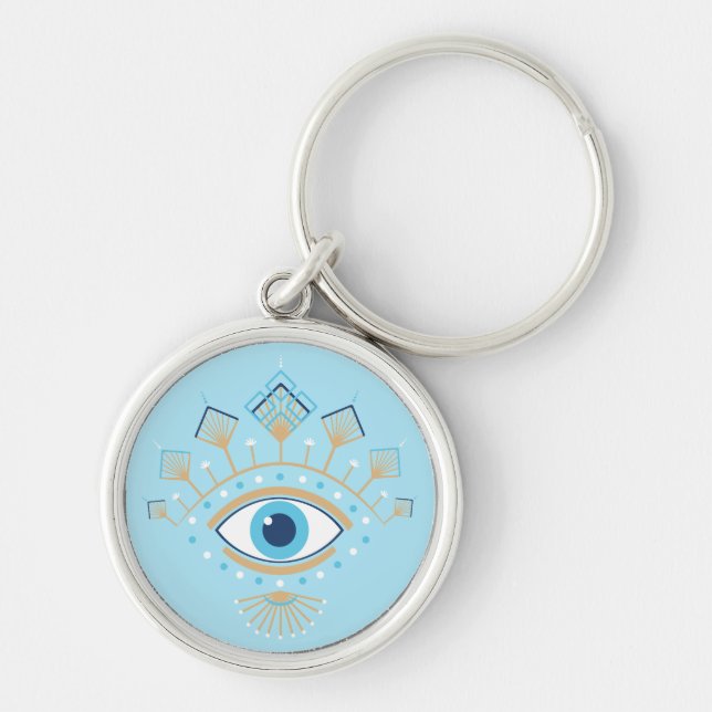 Porte-clés Symbole de protection turc des yeux mal grecs déco (Devant)