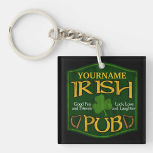 Porte-clés Symbole de pub irlandais personnalisé