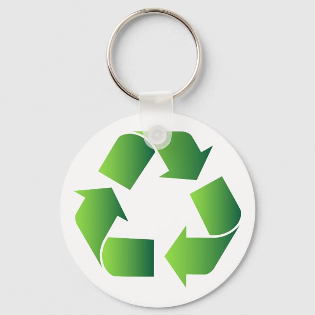 Porte-clés Symbole de recyclage vert (Recto)